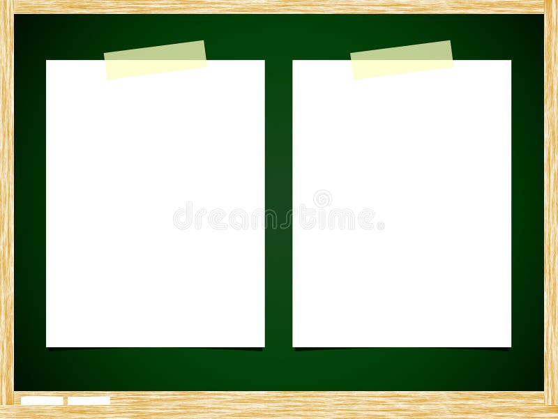 Blank note paper on green board