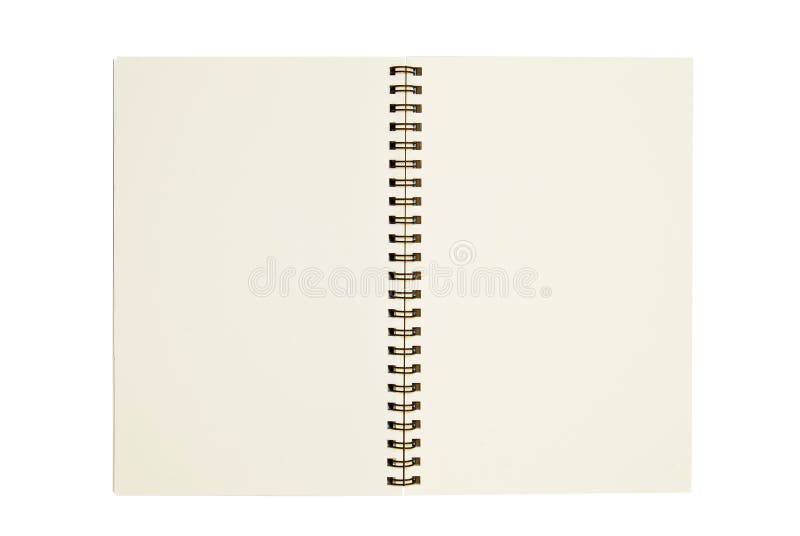 Blank notebook open two page isolated