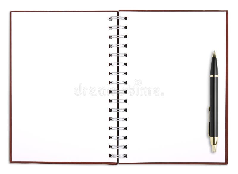 Blank Notebook with Pen, Included Clipping Path Stock Image Image of