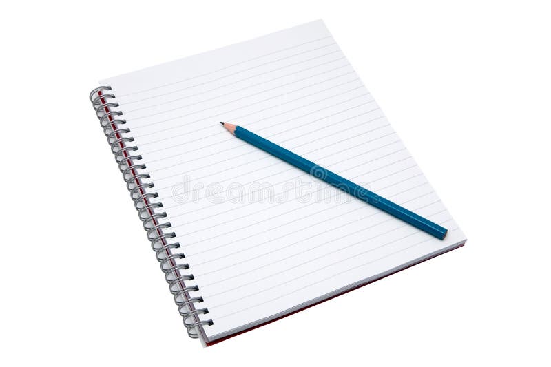 Blank notebook and pencil royalty free stock photo