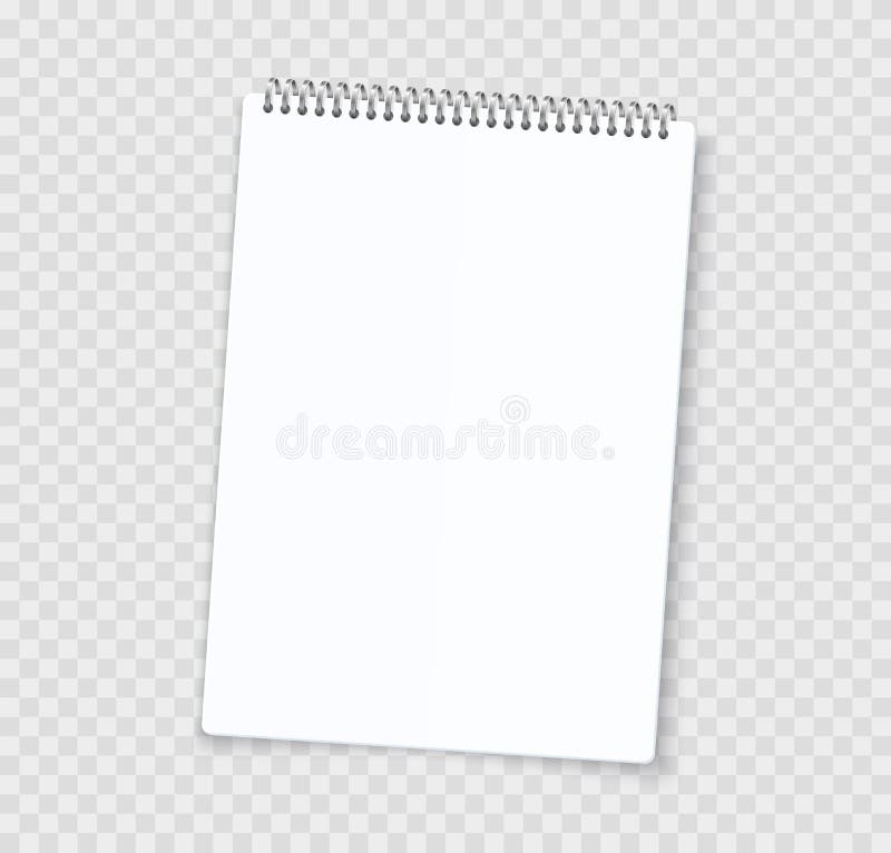 Blank notebook sheets. Realistic notepad with binder. 3D paper page and perforated edge. Isolated copybook for writing vector illustration