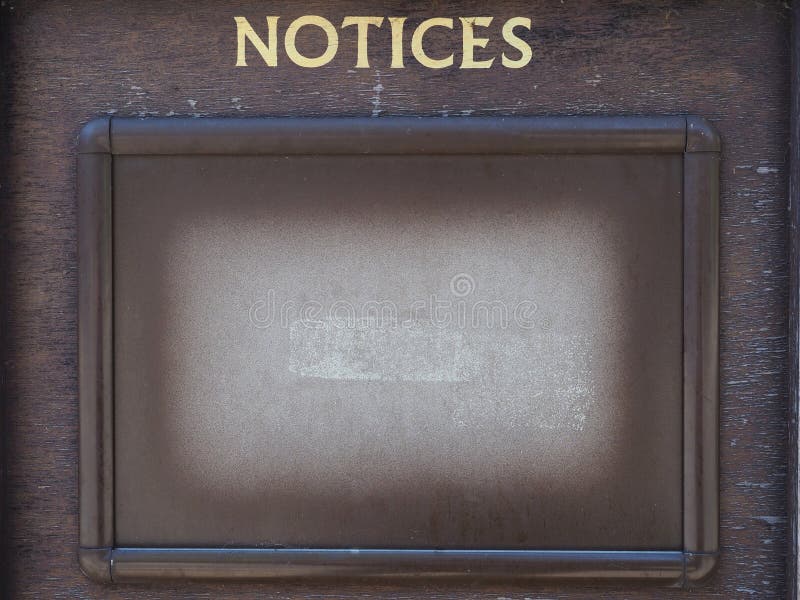 Blank Notices Board with Copy Space Stock Image Image of board