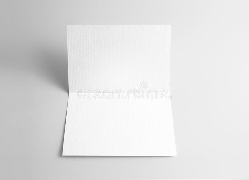 Blank open card over gray background