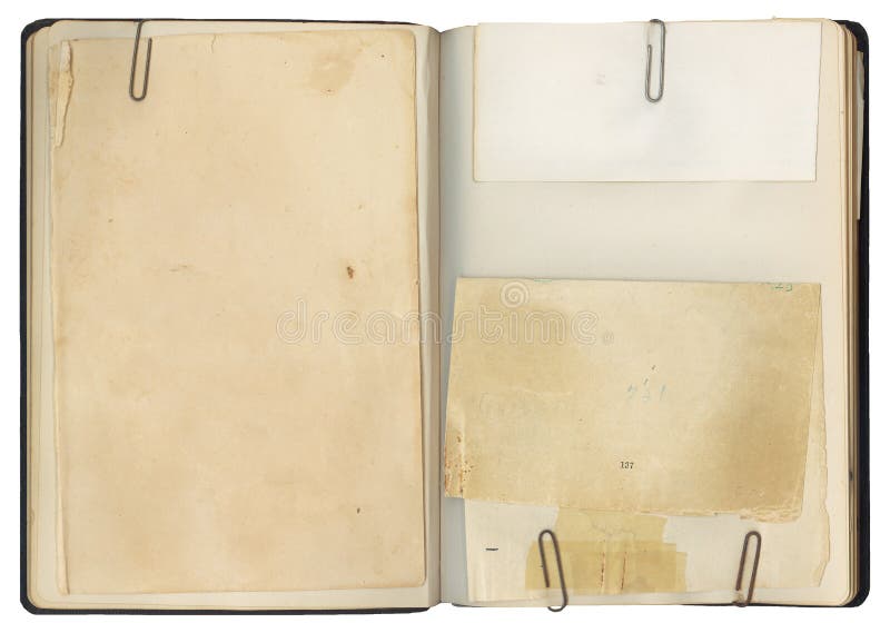 Blank Open Vintage Book stock photos
