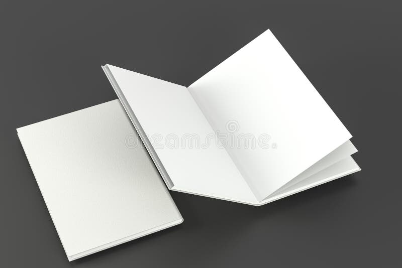 The blank opening notebook background, 3d rendering stock illustration