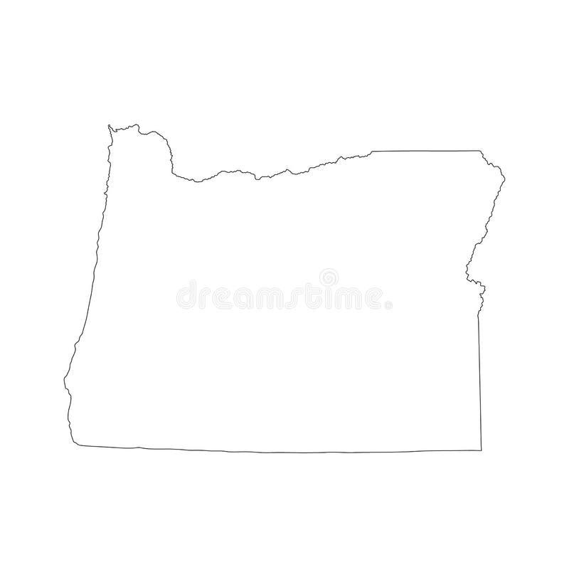 Blank Oregon Vector Map Silhouette Illustration Isolated on White