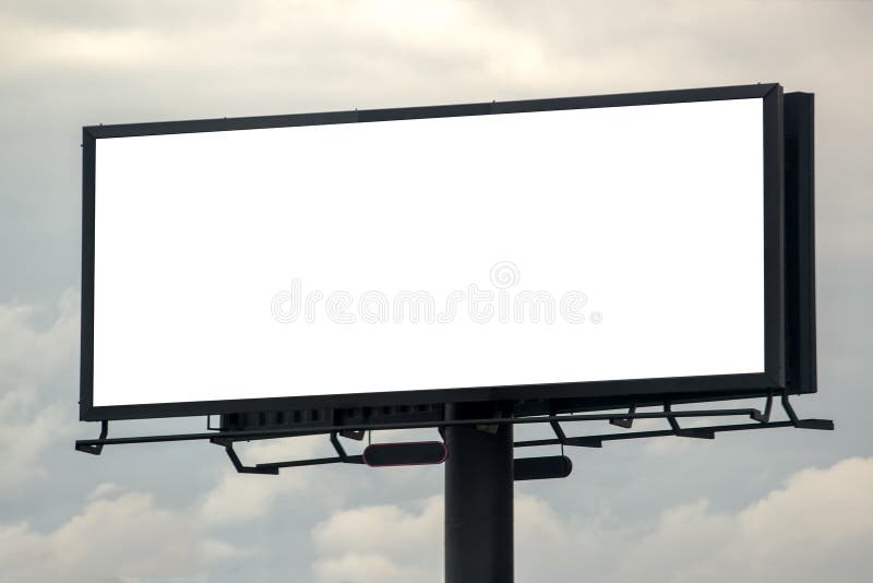 Blank Outdoor Advertsing Billboard Against Cloudy Sky