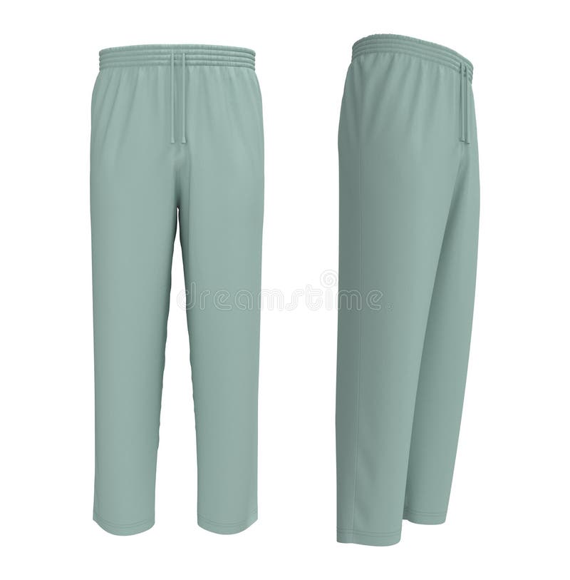 Blank Pants Mockup, Front and Side Views. Sweatpants. 3d Rendering, 3d ...