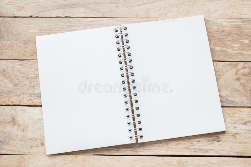 Blank Paper Notebook on Brown Wooden Table Background. Top View with Copy  Space Selective Focus Stock Image - Image of document, stuff: 134601561