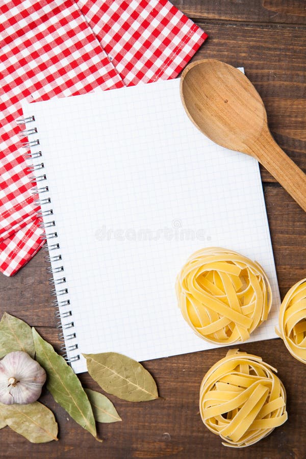 Blank Paper with Pasta, Pepper and Spices Stock Photo - Image of ...