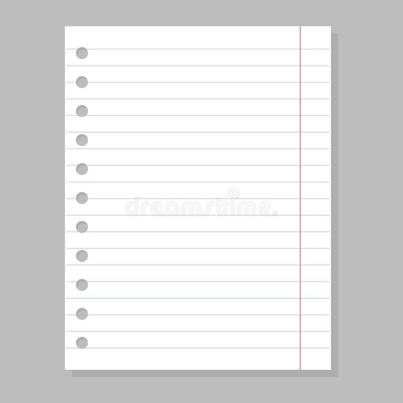 White blank paper sheet with lines Royalty Free Vector Image