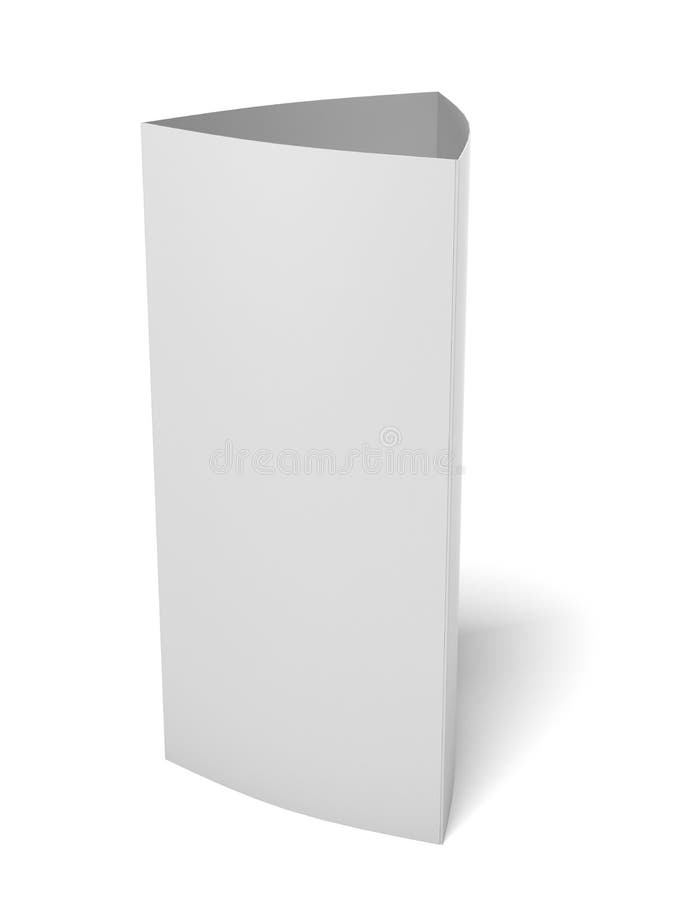 Blank paper triangle card isolated on a white background. 3d render