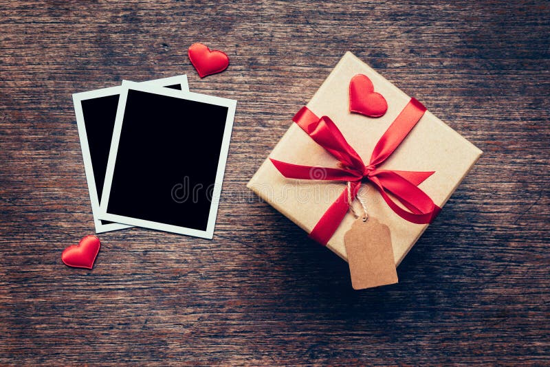 Red Heart on Wood Background with Vintage Toned Stock Photo - Image of ...