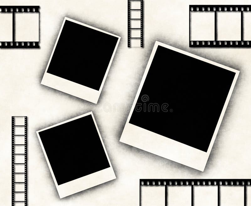 Blank photo frames and film strip