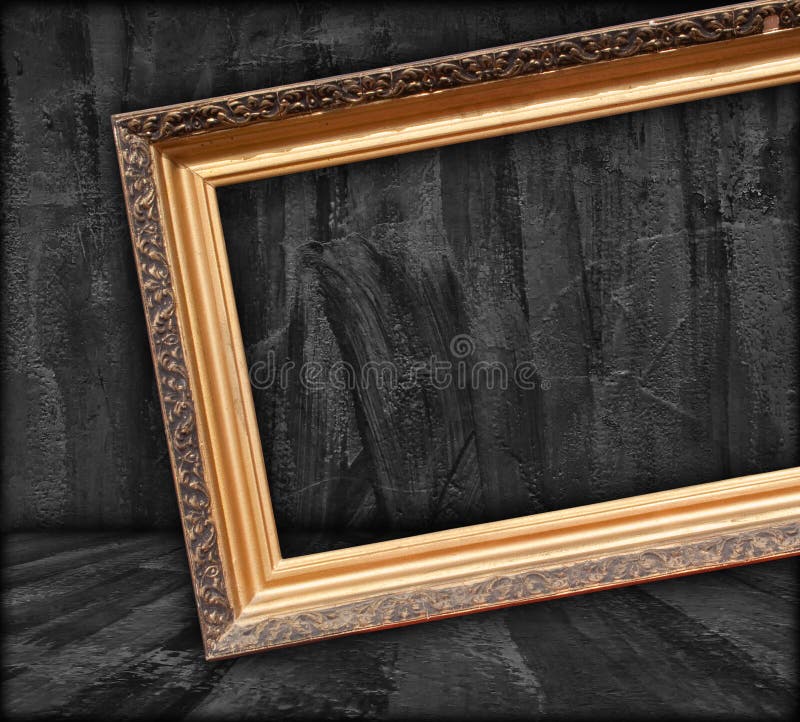 Blank Picture Frame in Dark Room