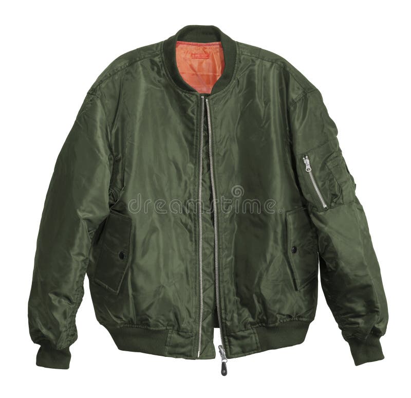 Blank Pilot bomber jacket green color front view