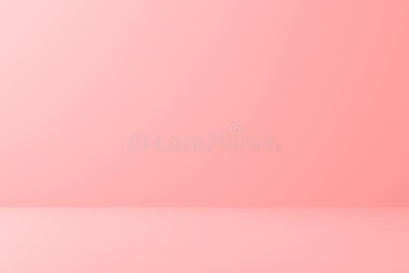 Blank pink display on floor background with minimal style. Blank stand for showing product. 3D rendering stock illustration