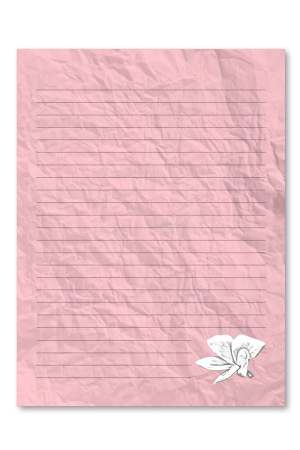 Blank Pink Letter Paper On White Background Royalty Free Stock Photos