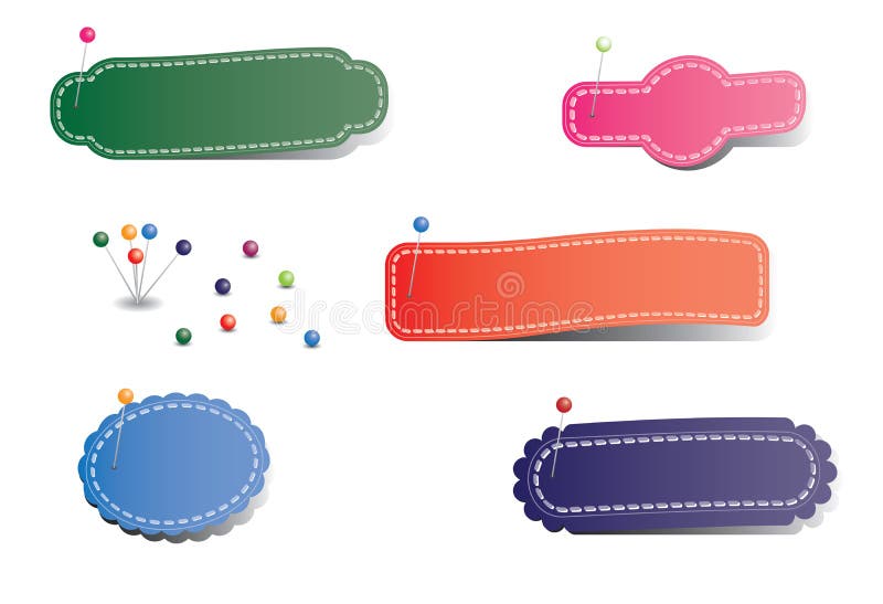Blank pinned stickers with different colors