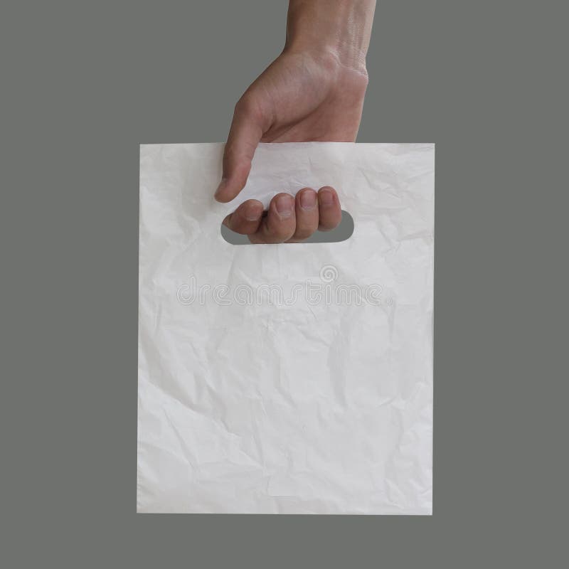 Download Blank Plastic Bag Mock Up Holding In Hand. Empty Polyethylene Pa Stock Image - Image of empty ...