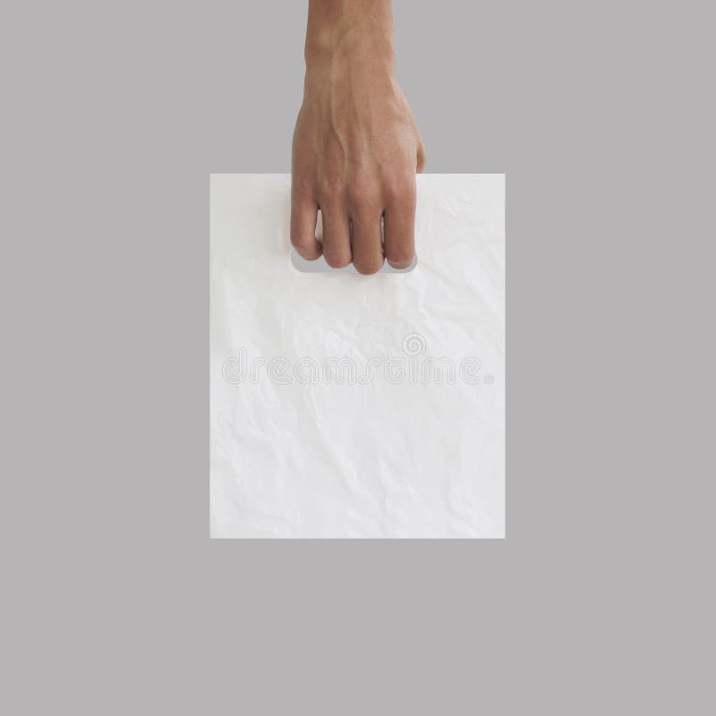 Download Blank Plastic Bag Mock Up Holding In Hand. Empty ...