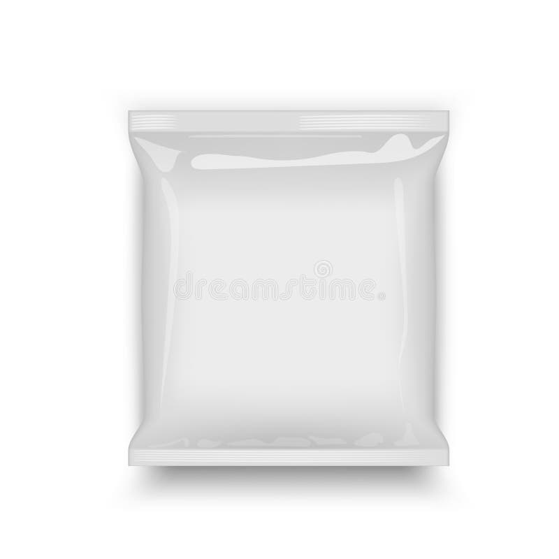 Blank Plastic Foil Bag Food Packaging Mockup Stock Vector