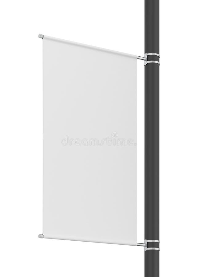 Blank pole banner mockup stock illustration. Illustration of design 141583364
