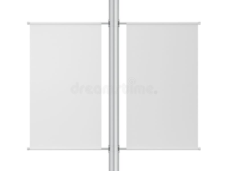 Blank pole banner mockup stock illustration. Illustration of