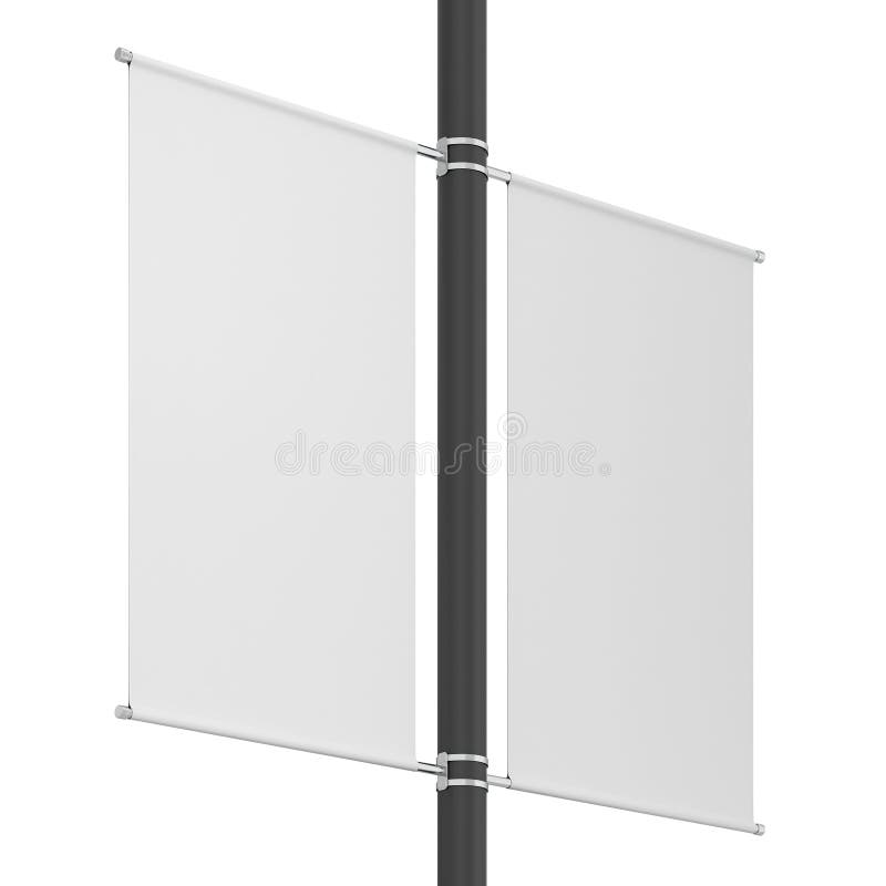 Blank pole banner mockup stock illustration. Illustration of marketing