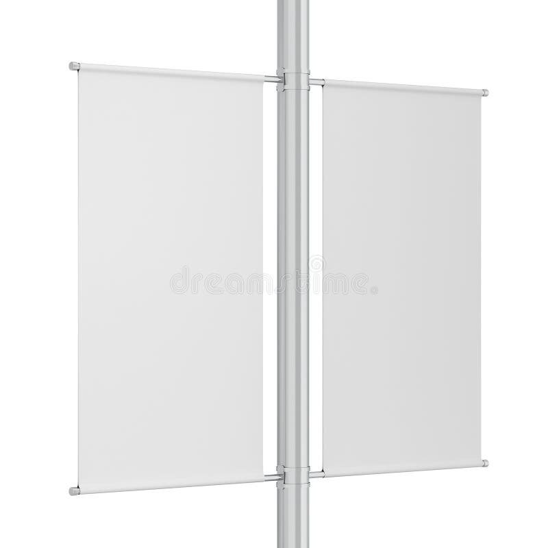 Blank pole banner mockup stock illustration. Illustration of empty