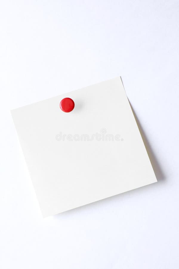 Blank post-it sticky note with push pin isolated on white background royalty free stock photos Blank post-it sticky note with push pin isolated on white background royalty free stock photos
