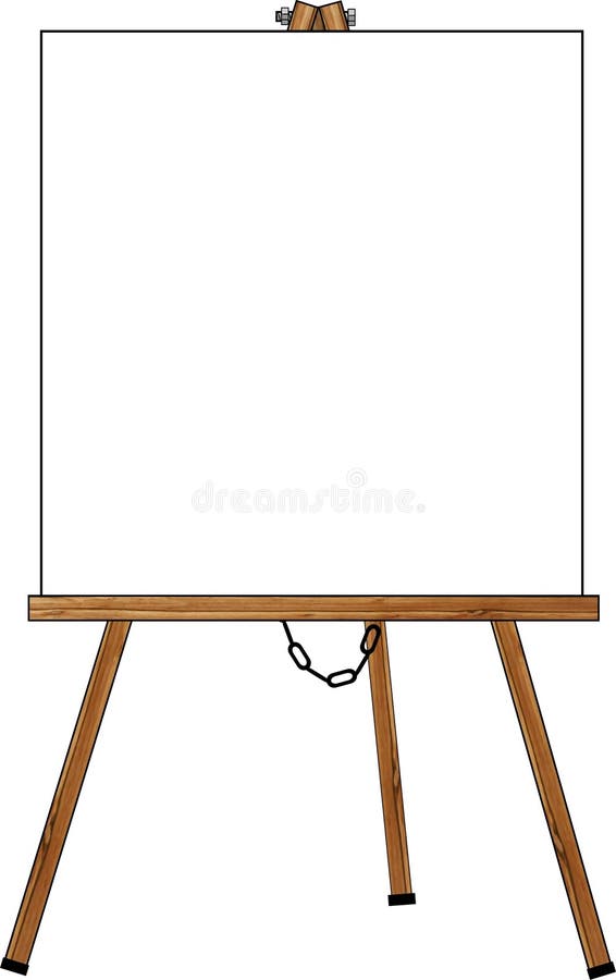 Blank poster on an easel stock illustration. Illustration of placard