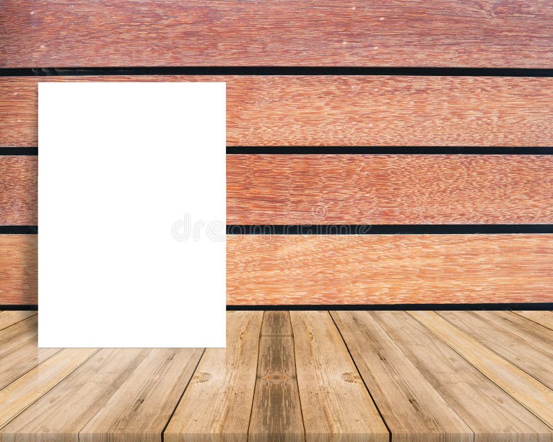 Download Blank Poster Leaning At Plank Wood Wall And Diagonal Wood ...