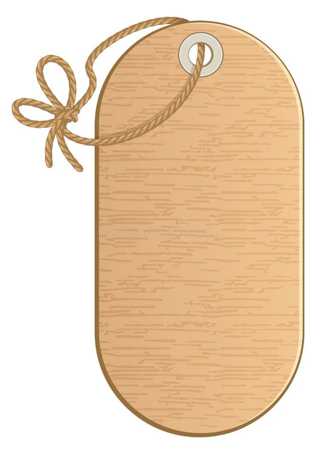 Blank Price Tag on String. Realistic Retail Label Mockup Stock Vector