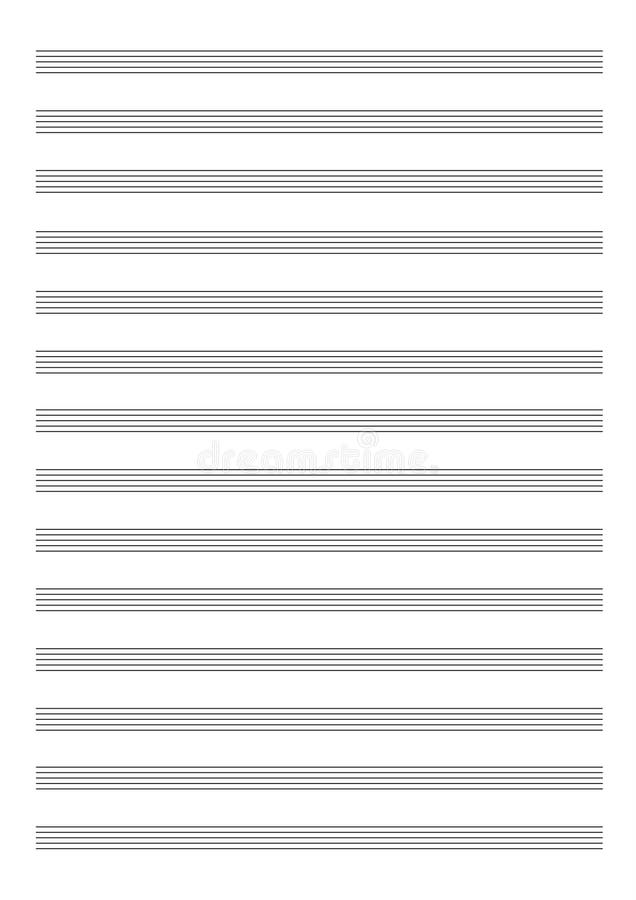 Vintage blank sheet music page. Old music paper with empty stave for  writing notes., Stock vector