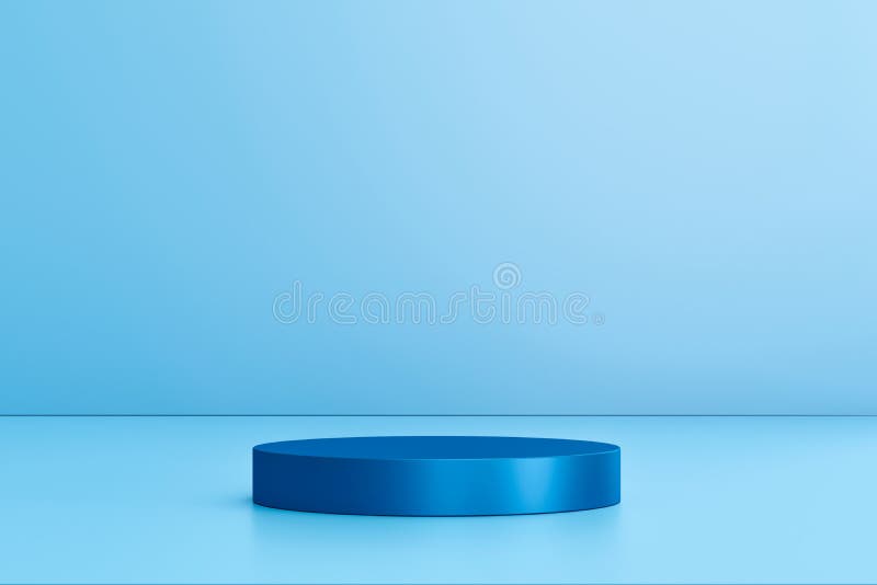Blank Product Display on Blue Studio Background with Pedestal or Podium.  Empty Showcase Stand Backdrops Stock Illustration - Illustration of  gallery, blue: 188287997