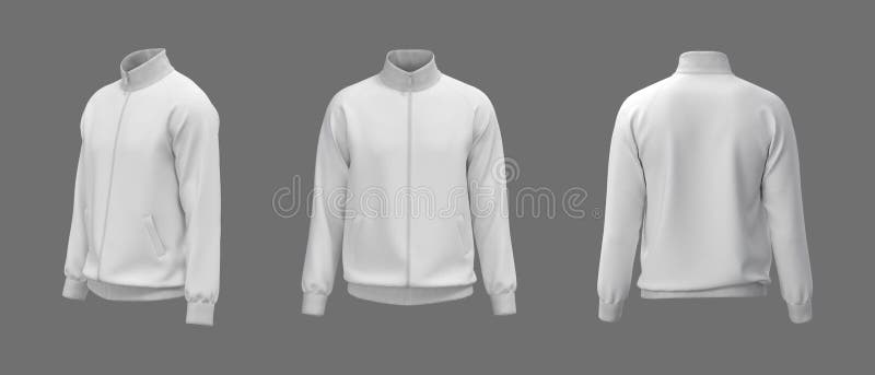 Blank Raglan Tracksuit Jacket Mockup Isolated on Gray Stock ...