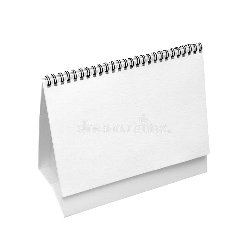 Blank real paper desk calendar isolated on white