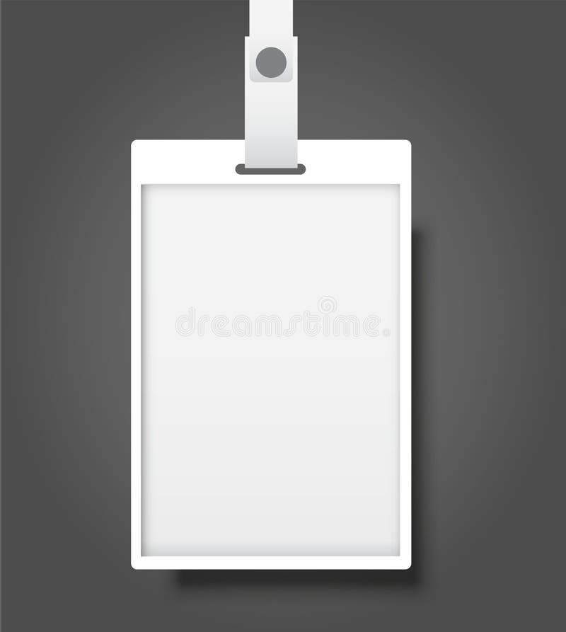 Download Blank Realistic Identity Card Badge With Ribbon Mockup ...