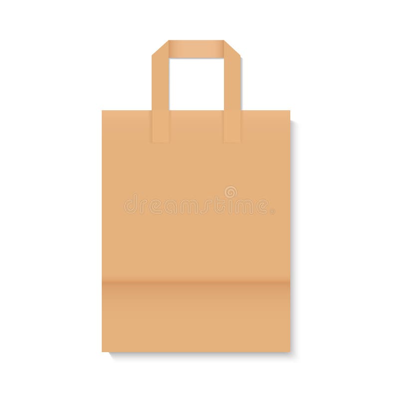 Download Blank Realistic Paper Bag Mockup. Vector Illustration ...