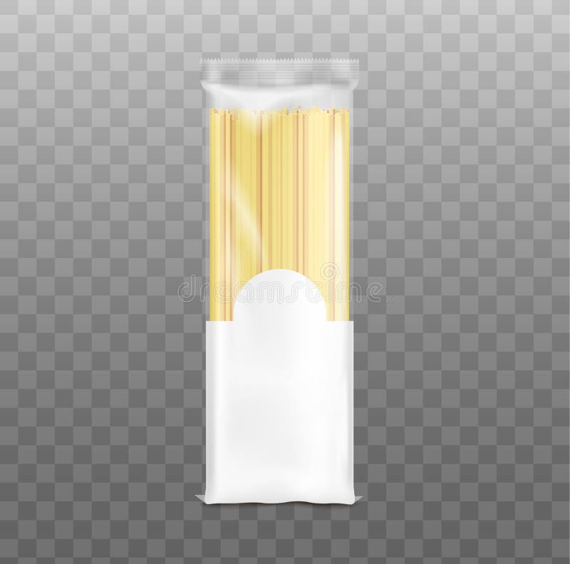 Download Blank Realistic Spaghetti Pack Mockup With Clear Plastic Top Stock Vector - Illustration of ...