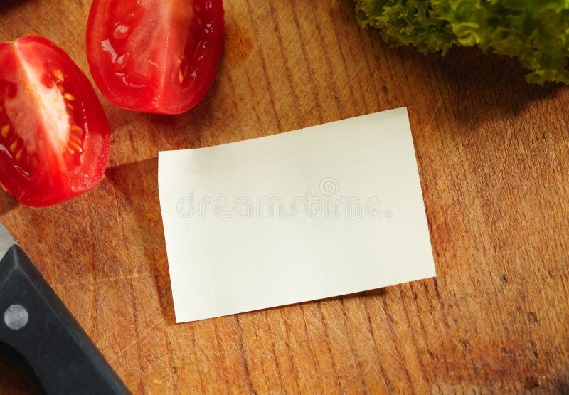 A Blank Recipe Card with Ingredients