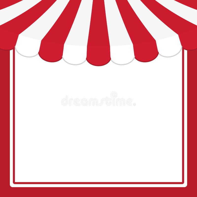 Blank Red Square Frame with Red and White Striped Circus Tent Top. Stock  Vector - Illustration of frame, marquee: 168890943