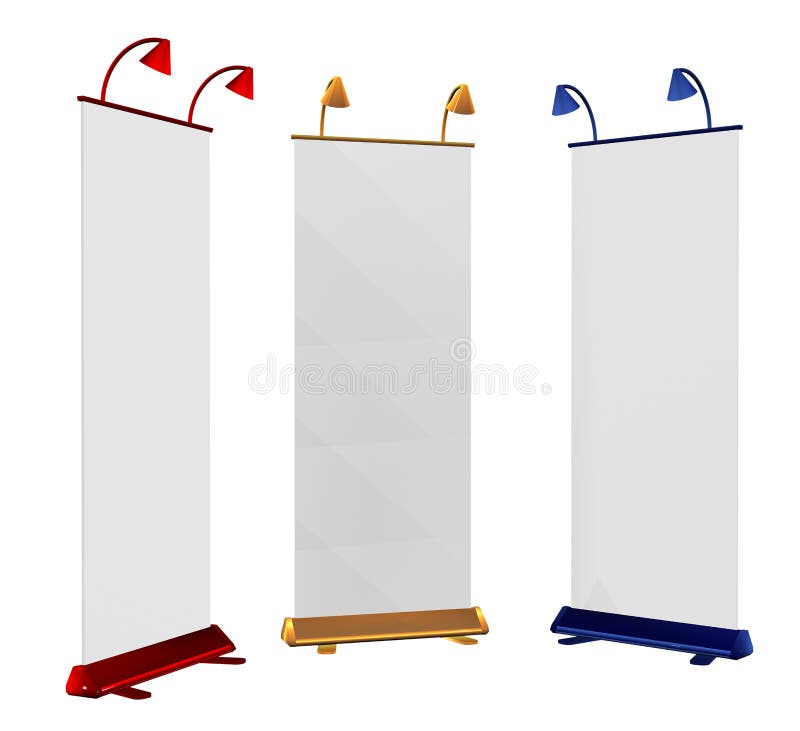 Blank roll up banner display royalty free illustration