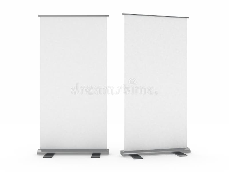 Blank Roll Up Banner Display. Template Mockup Stock Illustration Illustration of indoor, promo