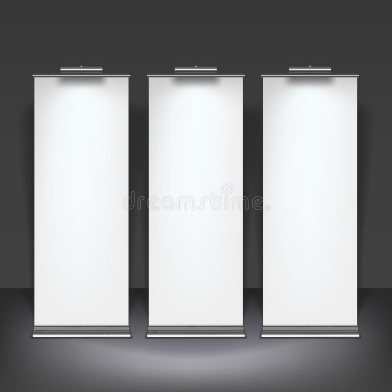 Blank Roll Up Banner Display Stock Vector Illustration of communication, display 55370049