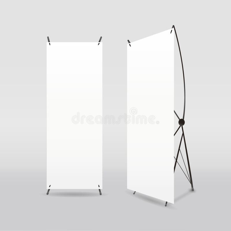 Blank Rollup Banners Template Stock Vector Illustration of roll, flat 45672738
