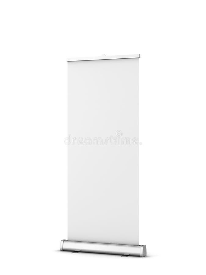 Blank rollup banner mockup stock illustration. Illustration of display 230781718