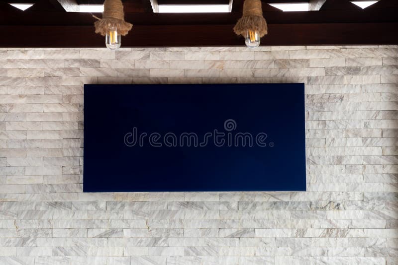 Blank screen blue label on white stone texture background stock photo Blank screen blue label on white stone texture background stock photo