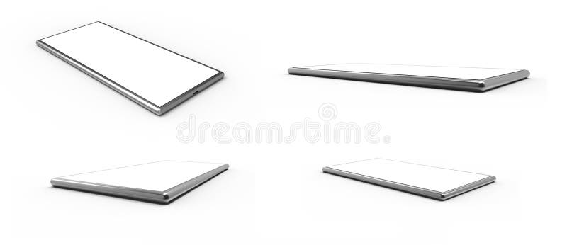 Blank screen Mobile phone isolated on white background. 3D rendering royalty free illustration Blank screen Mobile phone isolated on white background. 3D rendering royalty free illustration